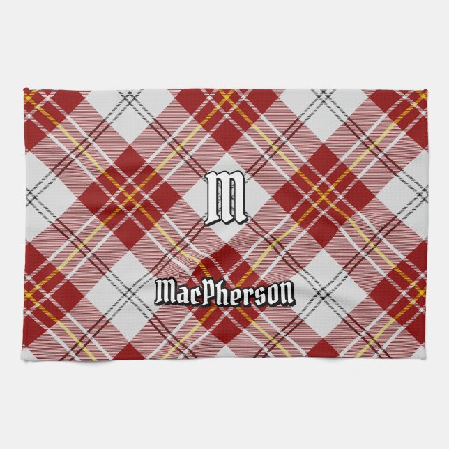Clan MacPherson Red Dress Tartan Kitchen Towel (Horizontal)