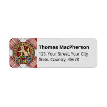 Clan MacPherson Red Dress Tartan Label