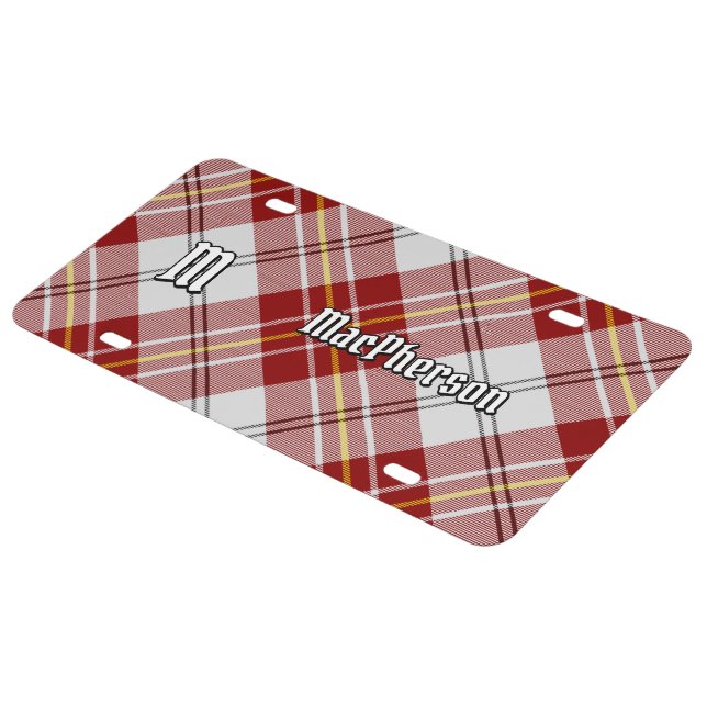 Clan MacPherson Red Dress Tartan License Plate (Side)
