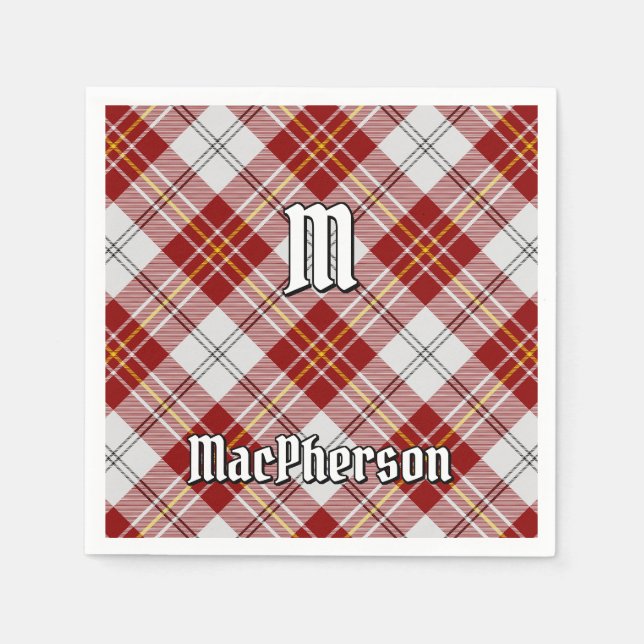 Clan MacPherson Red Dress Tartan Napkins (Front)