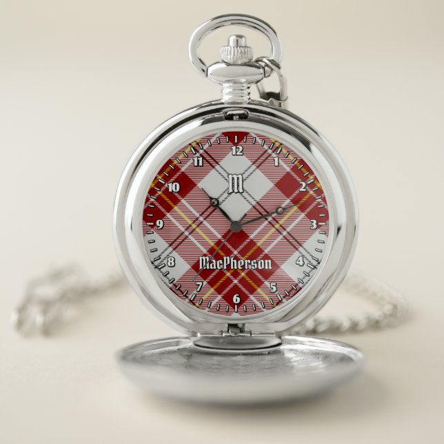 Clan MacPherson Red Dress Tartan Pocket Watch (Inside)