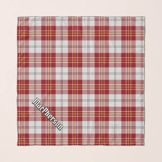 Clan MacPherson Red Dress Tartan Scarf (Front (Horizontal))