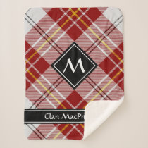 Clan MacPherson Red Dress Tartan Sherpa Blanket