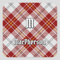 Clan MacPherson Red Dress Tartan Square Sticker