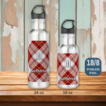Clan MacPherson Red Dress Tartan Stainless Steel Water Bottle
