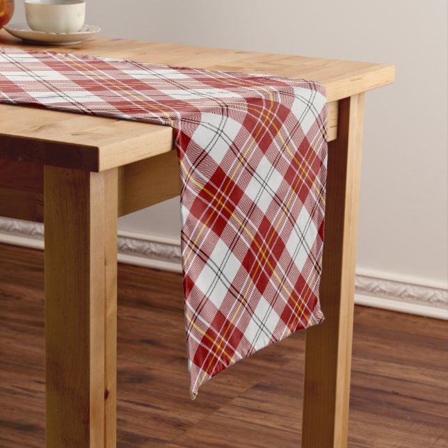 Clan MacPherson Red Dress Tartan Table Runner (In Situ)