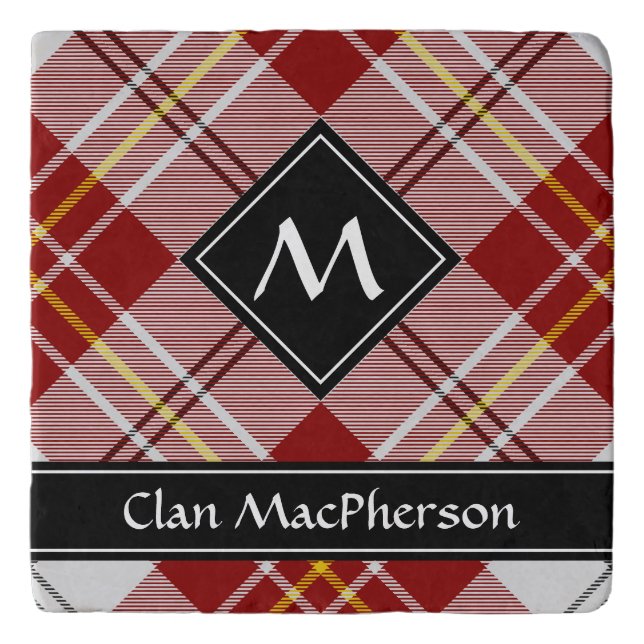 Clan MacPherson Red Dress Tartan Trivet (Front)