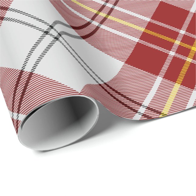 Clan MacPherson Red Dress Tartan Wrapping Paper (Roll Corner)