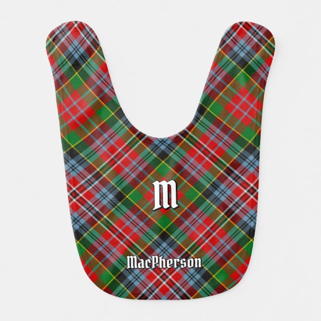 Clan MacPherson Tartan Baby Bib (Front)