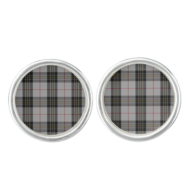Clan MacPherson Tartan Cufflinks (Front)