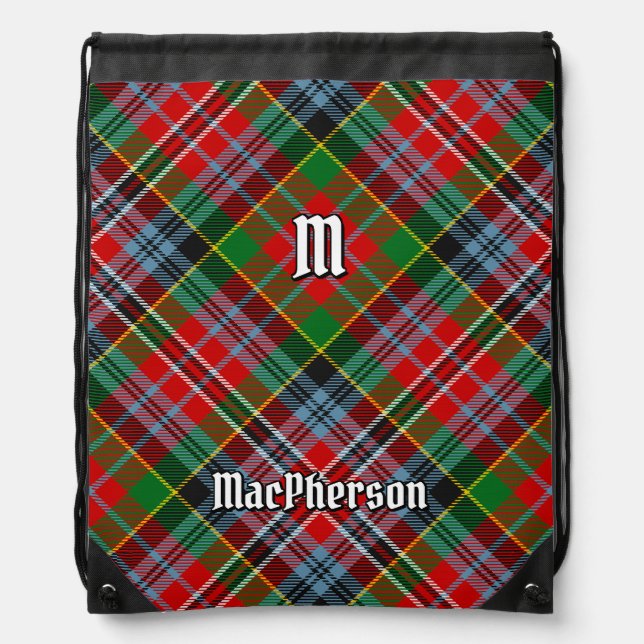 Clan MacPherson Tartan Drawstring Bag (Front)