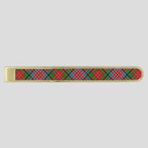 Clan MacPherson Tartan Gold Finish Tie Bar