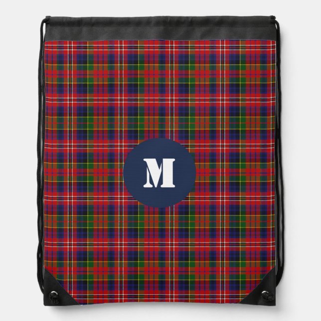 Clan MacPherson Tartan Plaid Monogram Backpack (Front)