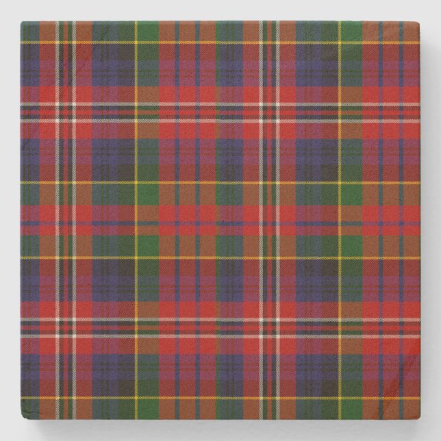 Clan MacPherson Tartan Plaid Stone Coaster (Front)