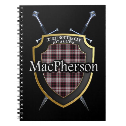 Clan MacPherson Tartan Shield  Swords Notebook