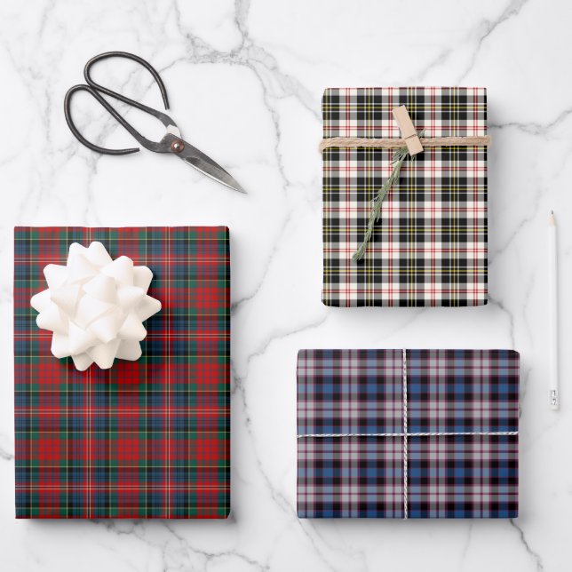 Clan MacPherson Tartan Variations Wrapping Paper Sheets (Front)