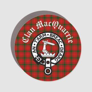 Clan MacQuarrie Tartan and Crest Car Magnet