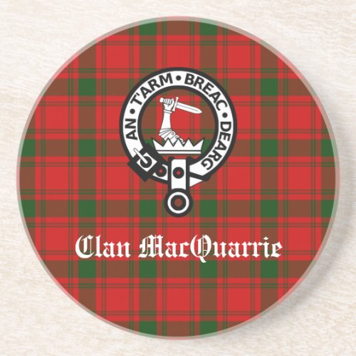 Clan MacQuarrie Tartan and Crest Coaster