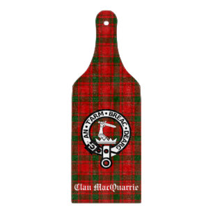 Clan MacQuarrie Tartan and Crest Cutting Board