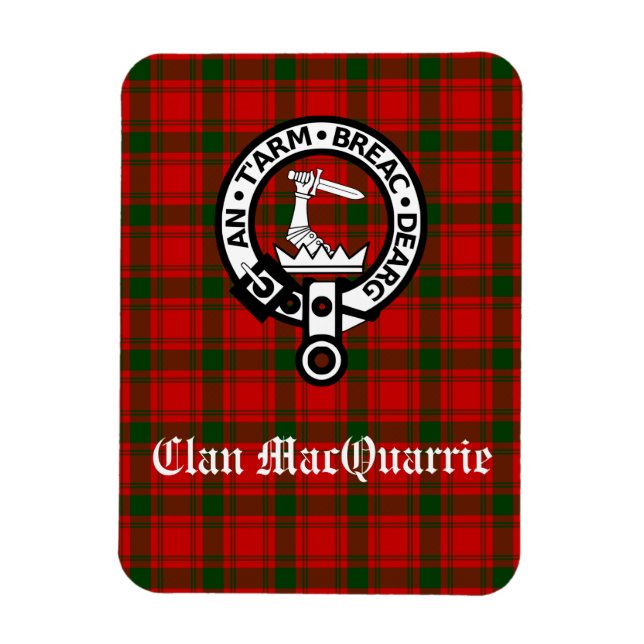 Clan MacQuarrie Tartan and Crest Magnet (Vertical)
