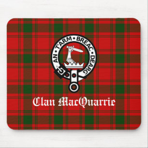 Clan MacQuarrie Tartan and Crest Mouse Pad