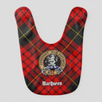 Clan MacQueen Crest over Tartan Baby Bib