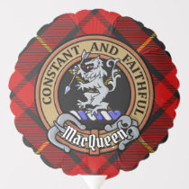 Clan MacQueen Crest over Tartan Balloon