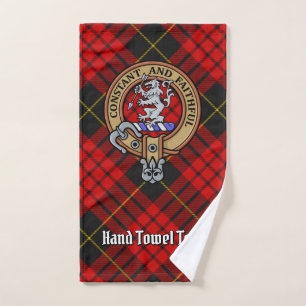 Clan MacQueen Crest over Tartan Bath Towel Set