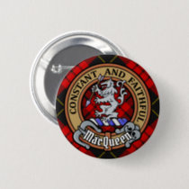 Clan MacQueen Crest over Tartan Button