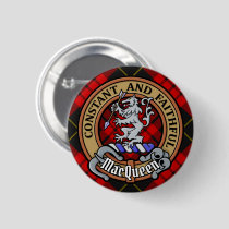 Clan MacQueen Crest over Tartan Button