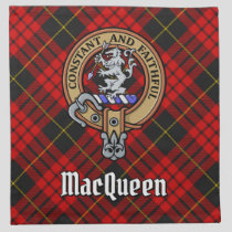 Clan MacQueen Crest over Tartan Cloth Napkin