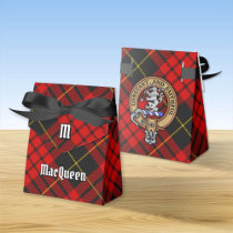 Clan MacQueen Crest over Tartan Favor Boxes