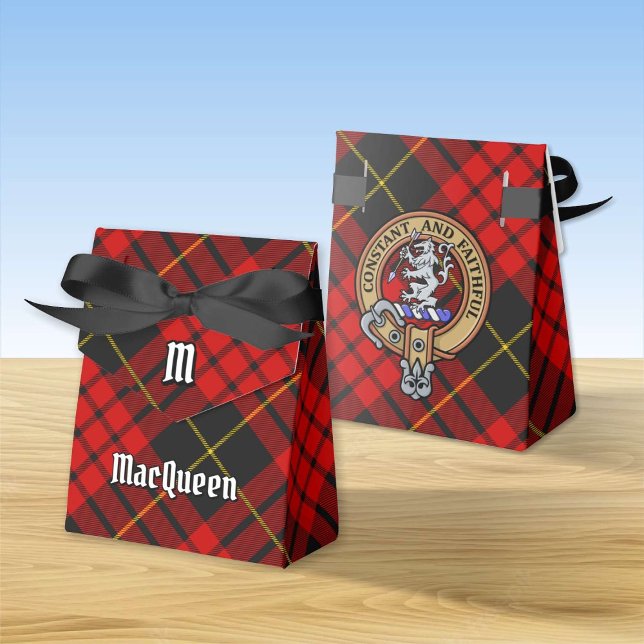 Clan MacQueen Crest over Tartan Favor Boxes (Creator Uploaded)