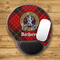 Clan MacQueen Crest over Tartan Gel Mouse Pad