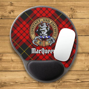 Clan MacQueen Crest over Tartan Gel Mouse Pad