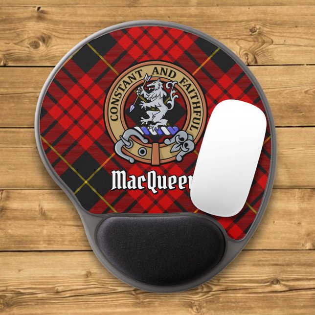 Clan MacQueen Crest over Tartan Gel Mouse Pad (Creator Uploaded)