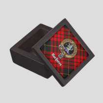 Clan MacQueen Crest over Tartan Gift Box