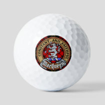 Clan MacQueen Crest over Tartan Golf Balls