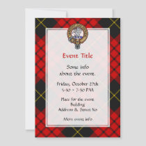 Clan MacQueen Crest over Tartan Invitation