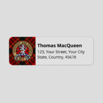 Clan MacQueen Crest over Tartan Label