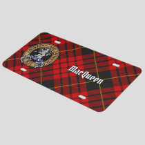 Clan MacQueen Crest over Tartan License Plate