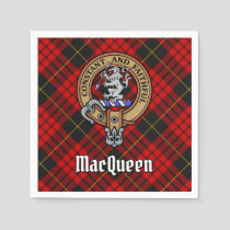 Clan MacQueen Crest over Tartan Napkins