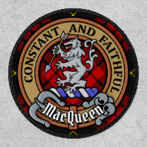 Clan MacQueen Crest over Tartan Patch