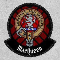 Clan MacQueen Crest over Tartan Patch