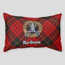 Clan MacQueen Crest over Tartan Pet Bed