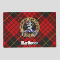 Clan MacQueen Crest over Tartan Placemat