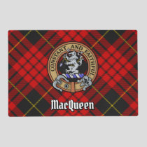 Clan MacQueen Crest over Tartan Placemat