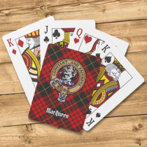 Clan MacQueen Crest over Tartan Poker Cards