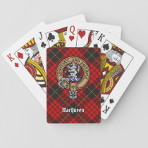 Clan MacQueen Crest over Tartan Poker Cards