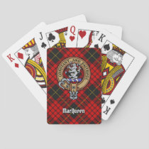 Clan MacQueen Crest over Tartan Poker Cards